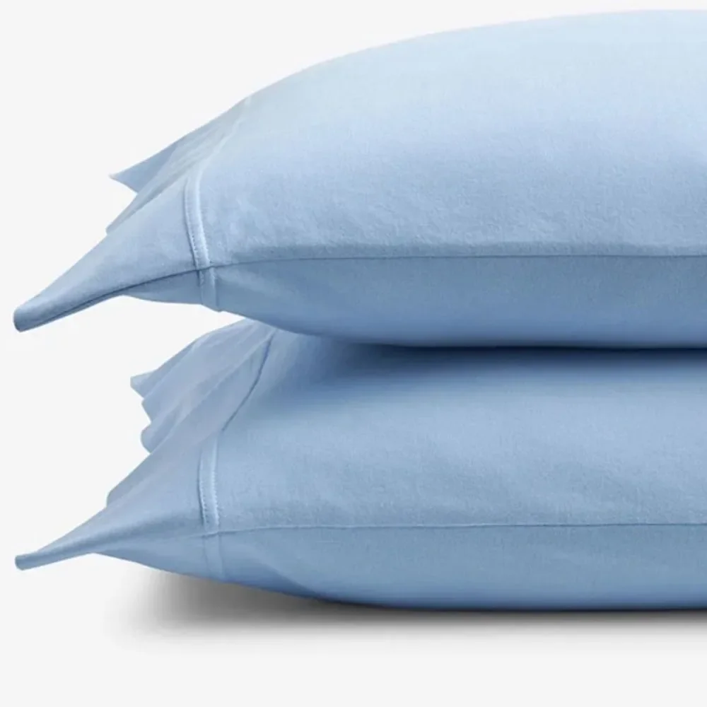 The Company Store Classic Jersey Knit Pillowcase Set, Standard, Cloud Blue. NWOT
